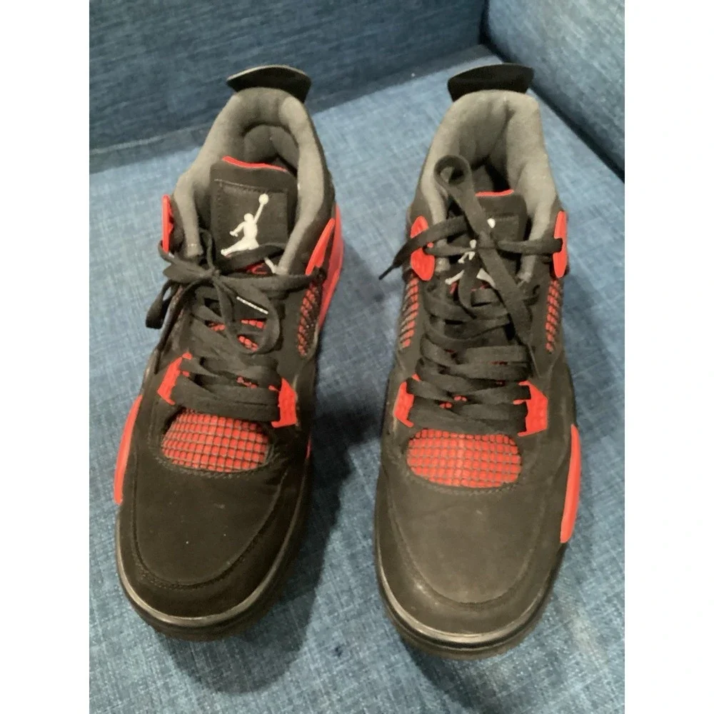 Jordan Retro 4 Men's Red Thunder Sneaker Size 13